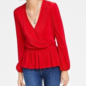 Women's Plissé Surplice-Neck Peplum Top, Created for Macy's